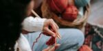 woman knitting - illustration of dialogue writing tips article