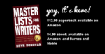 MASTER LISTS FOR WRITERS by Bryn Donovan