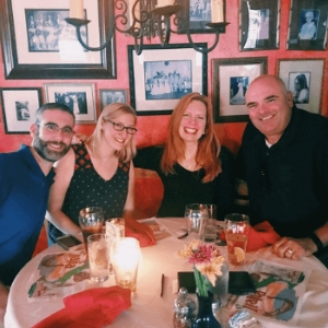 The Best Things About 2018. Photo of authors J.R. Boles and Bryn Donovan, with their husbands, at a restaurant in Marina del Rey, California.