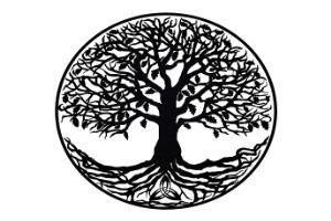 the celtic tree of life with full branches and full roots