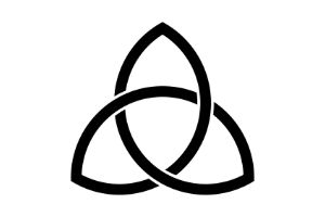 a trinity knot or triquetra, with three interlocking points
