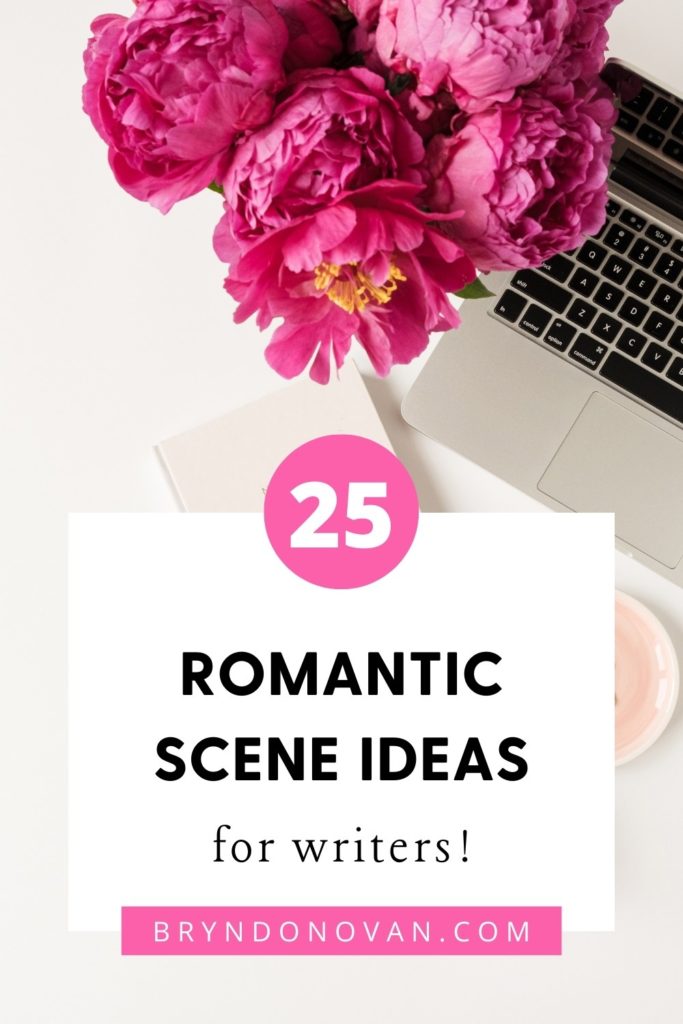 peonies, laptop, computer, and title 25 Romantic Scene Ideas for Writers