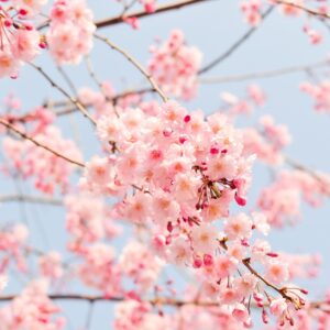 blossoms laden with cherry blossoms