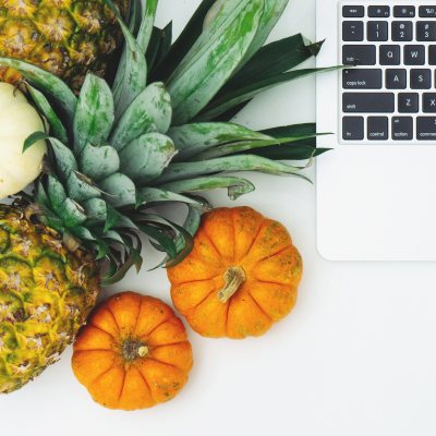 pumpkin pineapple laptop WIP Wednesday