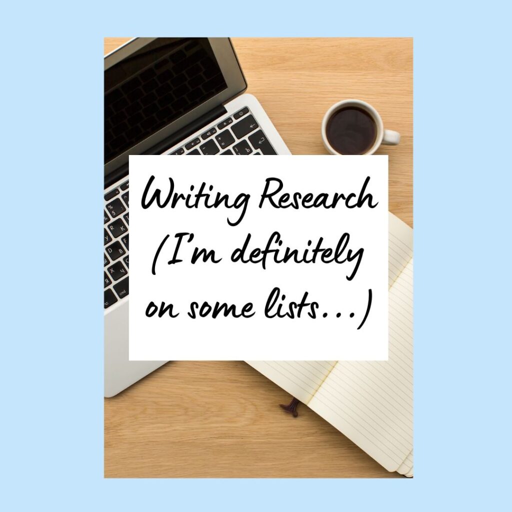 TikTok cover that reads Writing Research I’m definitely on some lists