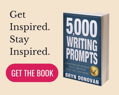 Get inspired. Stay inspired. book: 5000 writing prompts by bryn donovan. click button: get the book
