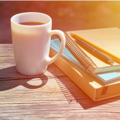 coffee and notebooks
